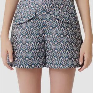Maje Metallic jacquard print shorts